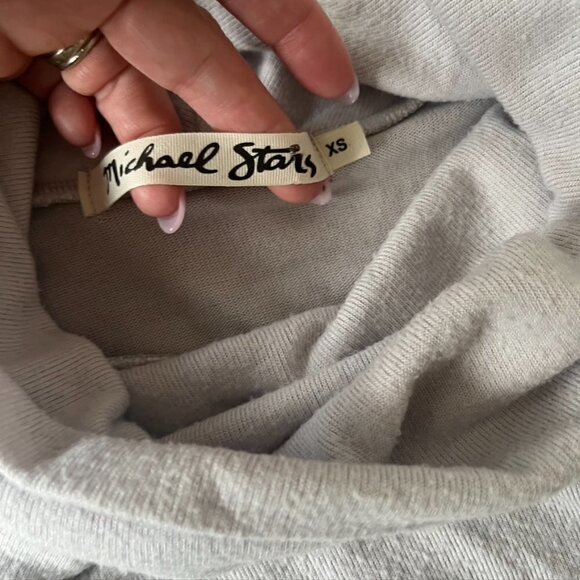 Michael Stars lavender purple gray Cowl Neck Sweater XS Tunic Hi Lo - Picture 8 of 10